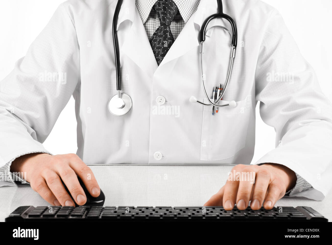 Doctor in black tie stethoscope hi-res stock photography and images - Alamy