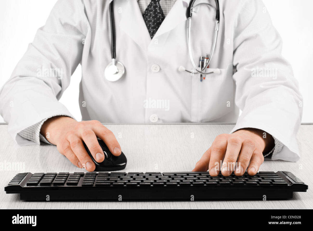 Doctor in black tie stethoscope hi-res stock photography and images - Alamy