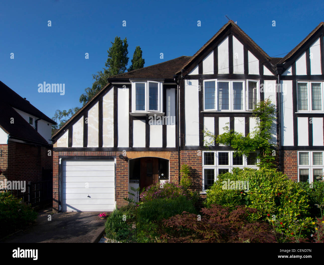 UK, England, Surrey, house half timbered daytime Stock Photo