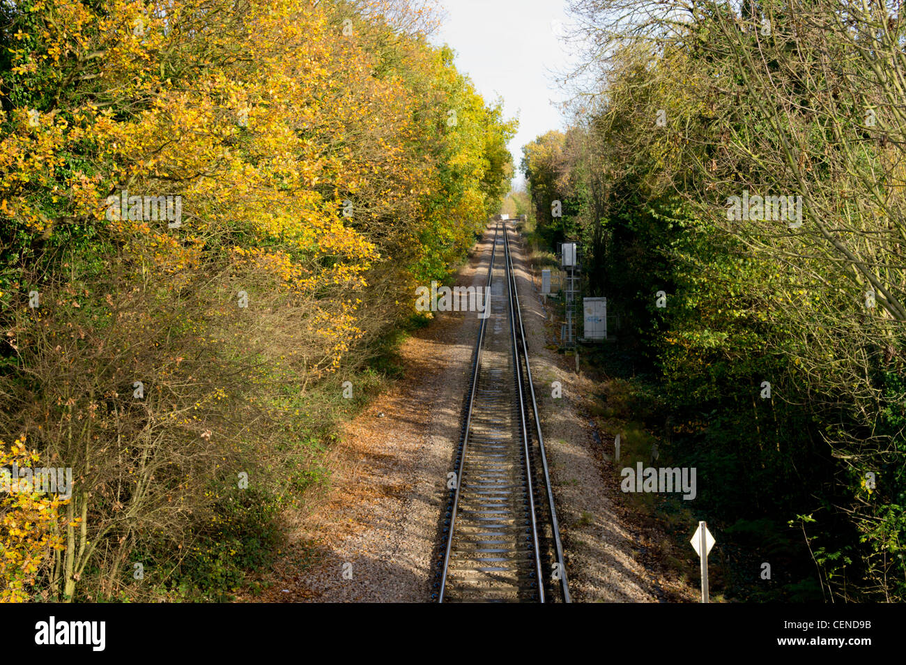 Straight single track railway line hires stock photography and images