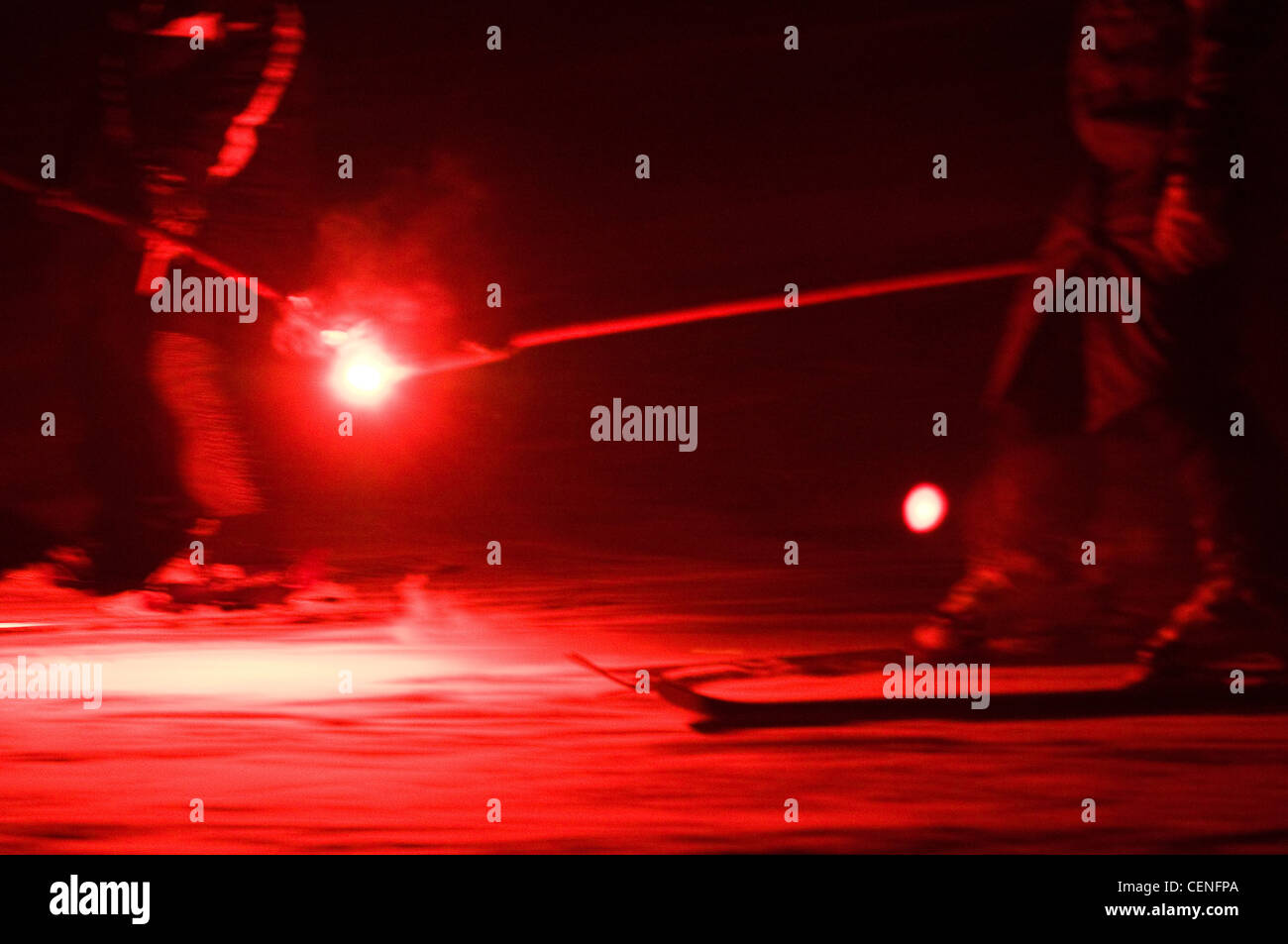 Torchlight descent on skis mass parade down the mountain at Sun Peaks