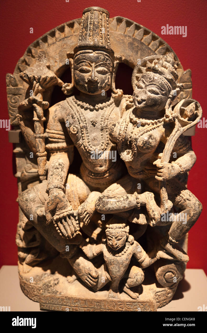 Statuette of Vishnu and Lakshmi - the Ashmolean Museum, Oxford Stock Photo