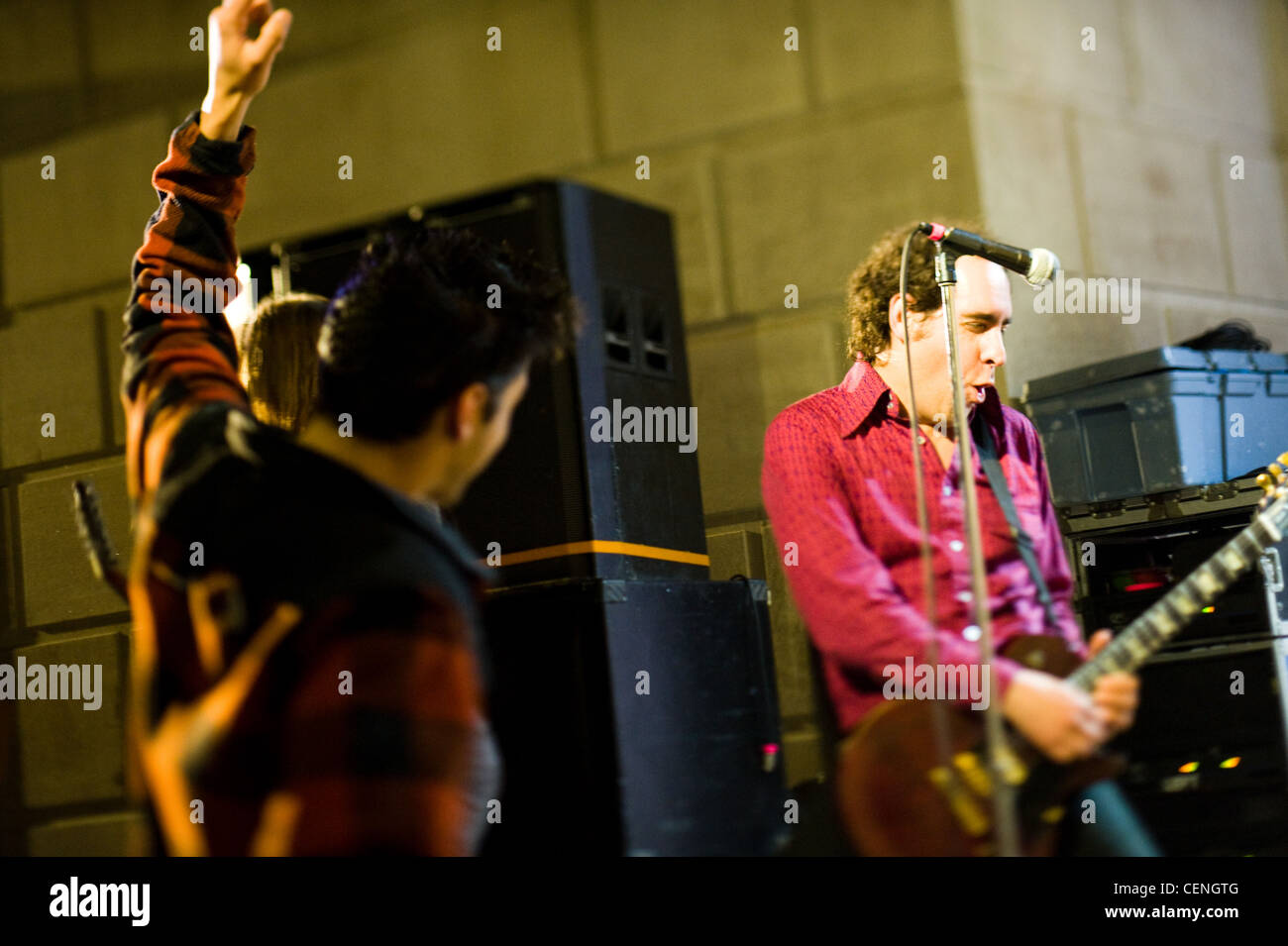 Psychedelic Rock band Major Stars performs on the second day of Steer Roast 2009. Stock Photo