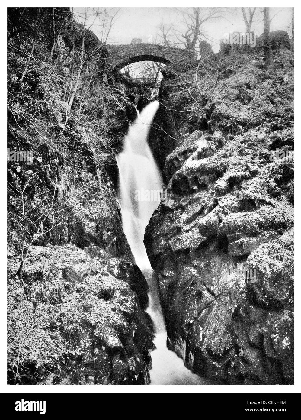 Aira Force waterfall English Lake District Cumbria England UK Aira Beck Stybarrow Dodd Ullswater Lake Poet William Wordsworth Stock Photo