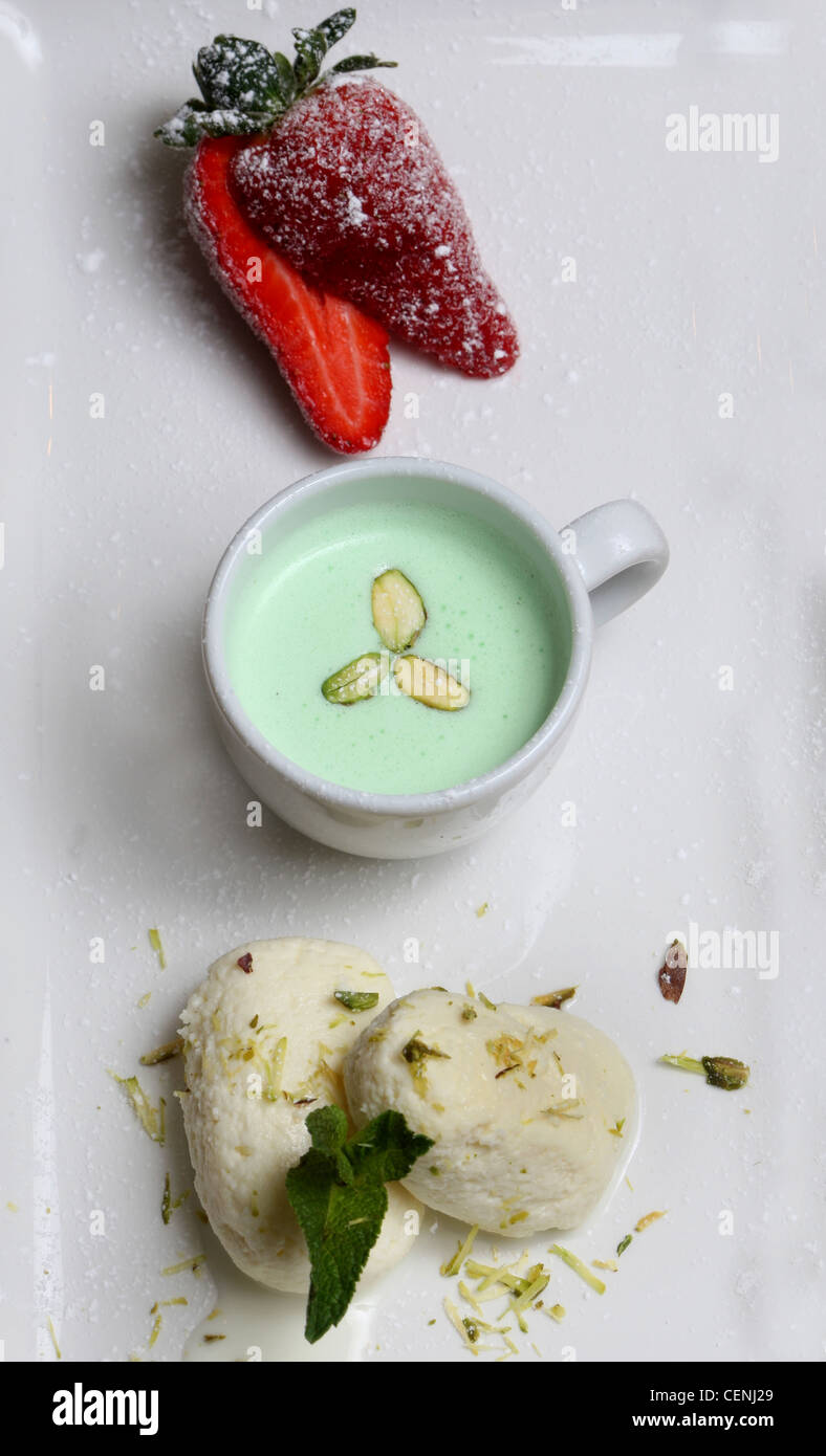 Rasmali Indian cheese dessert, Lasan restaurant, Birmingham NO Stock