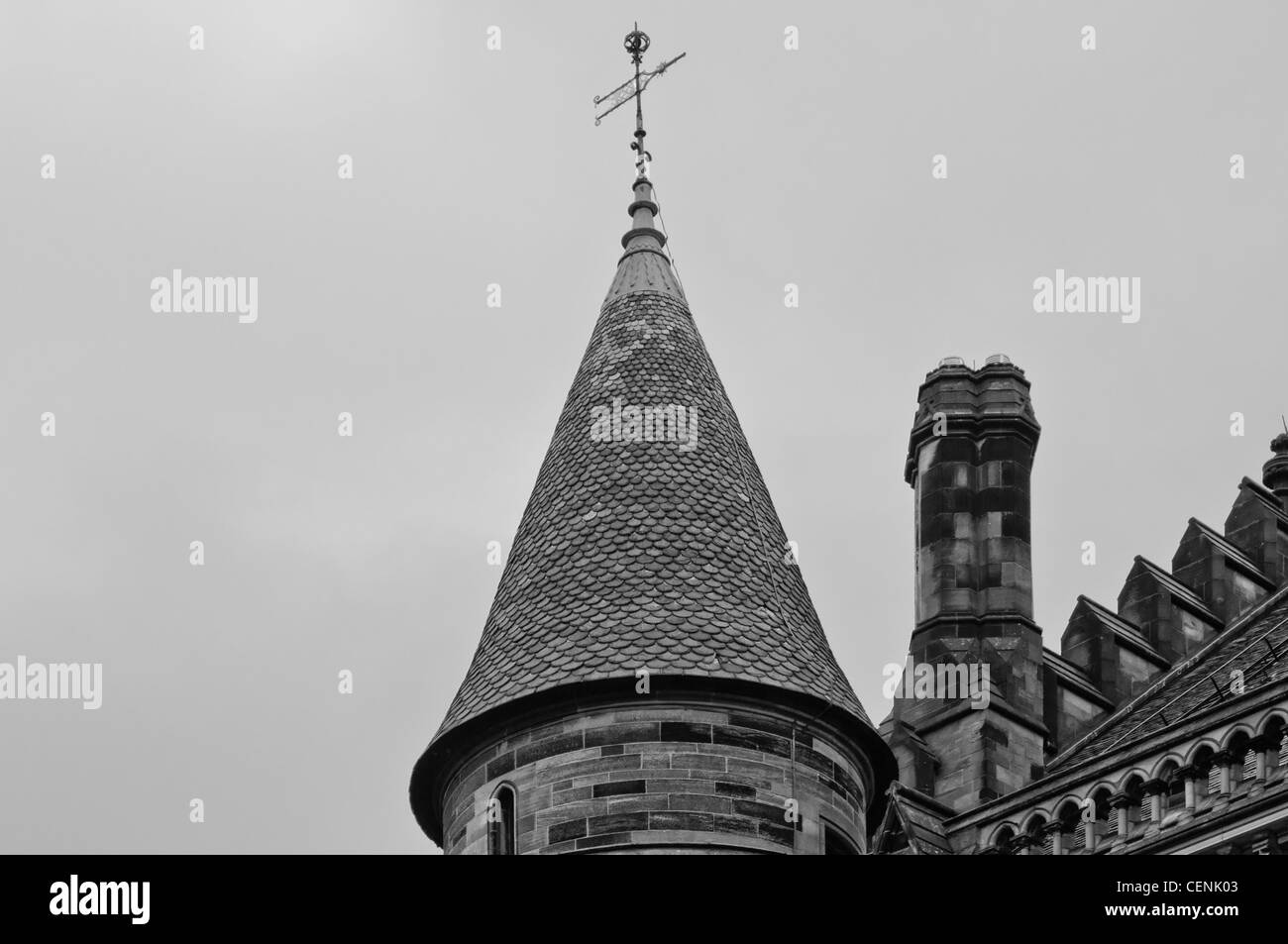 Detail of Glasgow University building Stock Photo