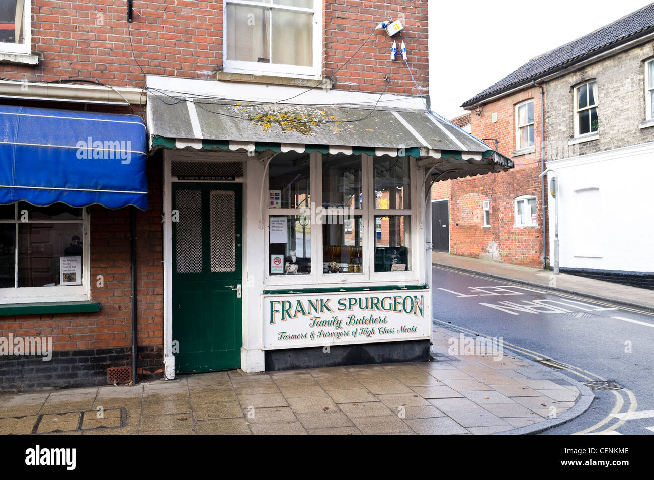 Family butchers shop in the small town of Harleston, Norfolk, UK Stock Photo