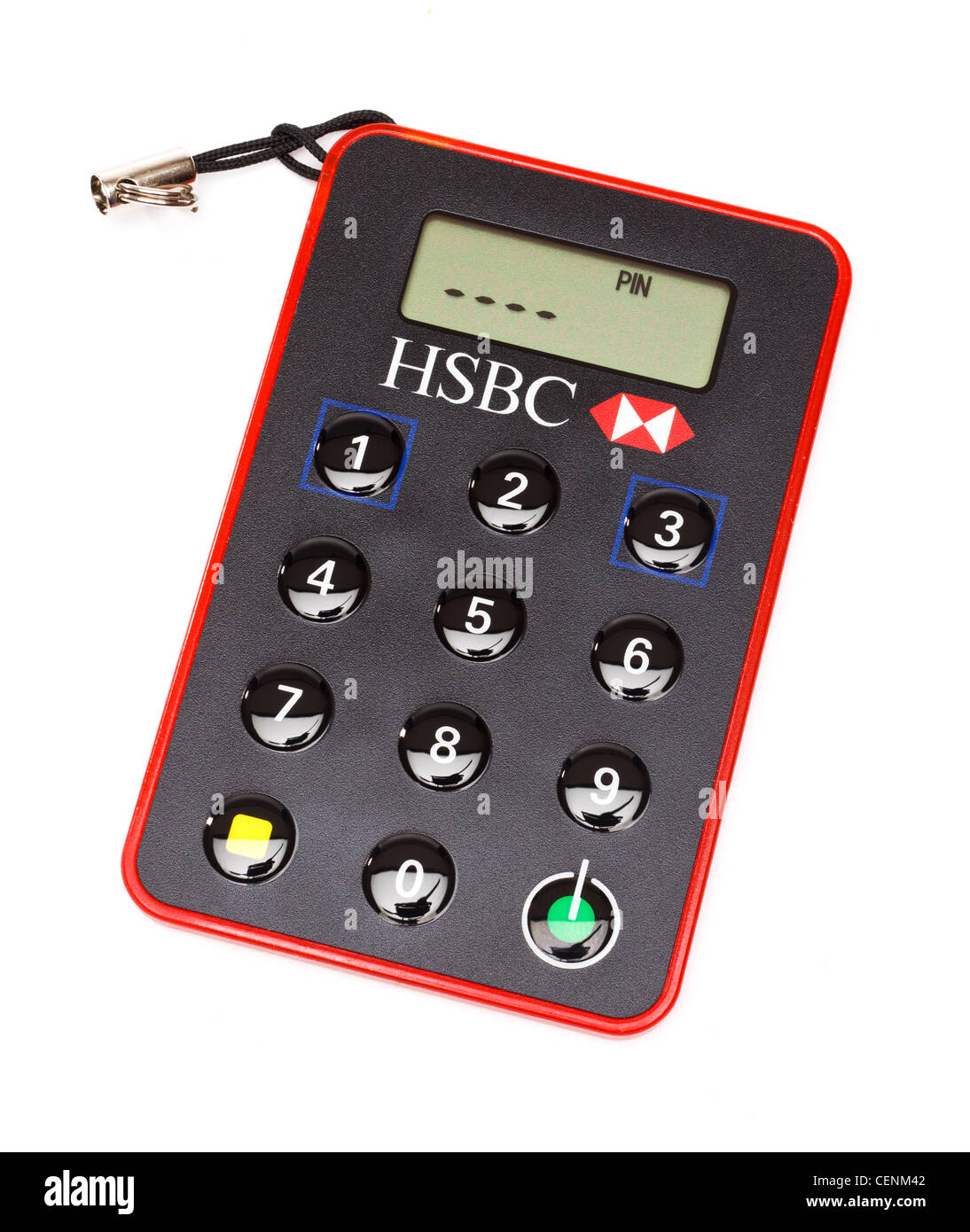 HSBC online banking security device with PIN screen showing Stock Photo
