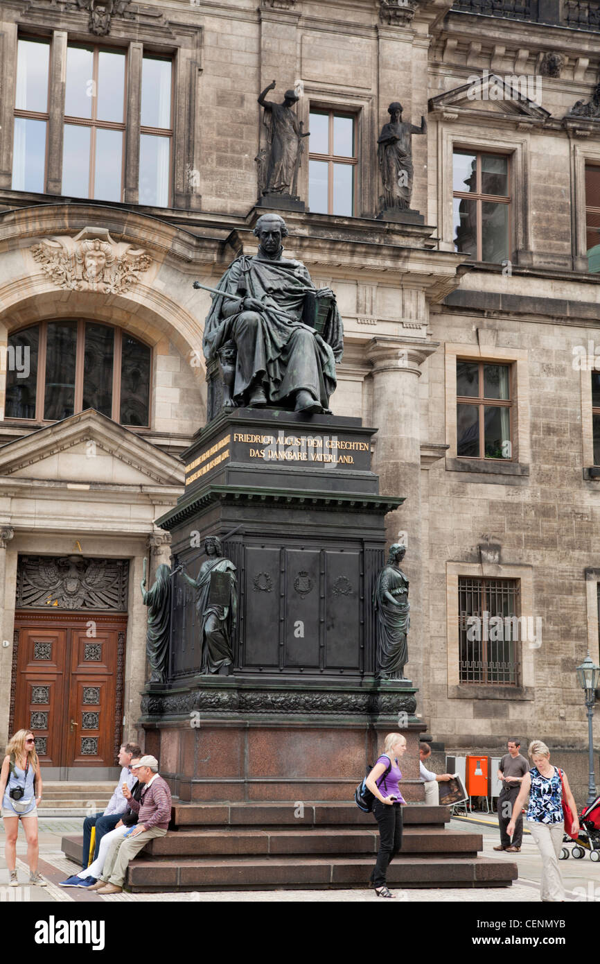 Friedrich August statue in Dresden, Saxony, Germany Stock Photo