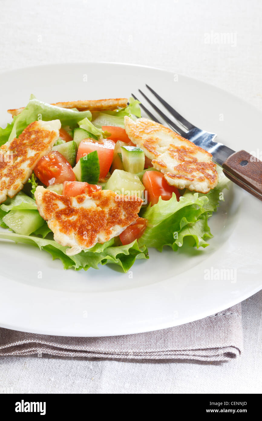 Salad with Halloumi Stock Photo