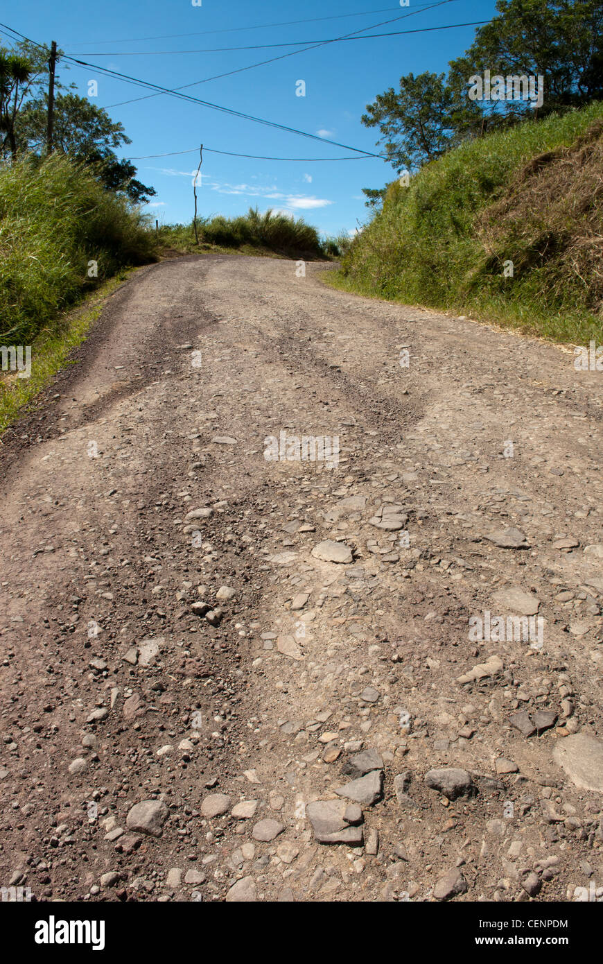 A 4x4 track / off road track in Monteverde, Costa Rica. Stock Photo