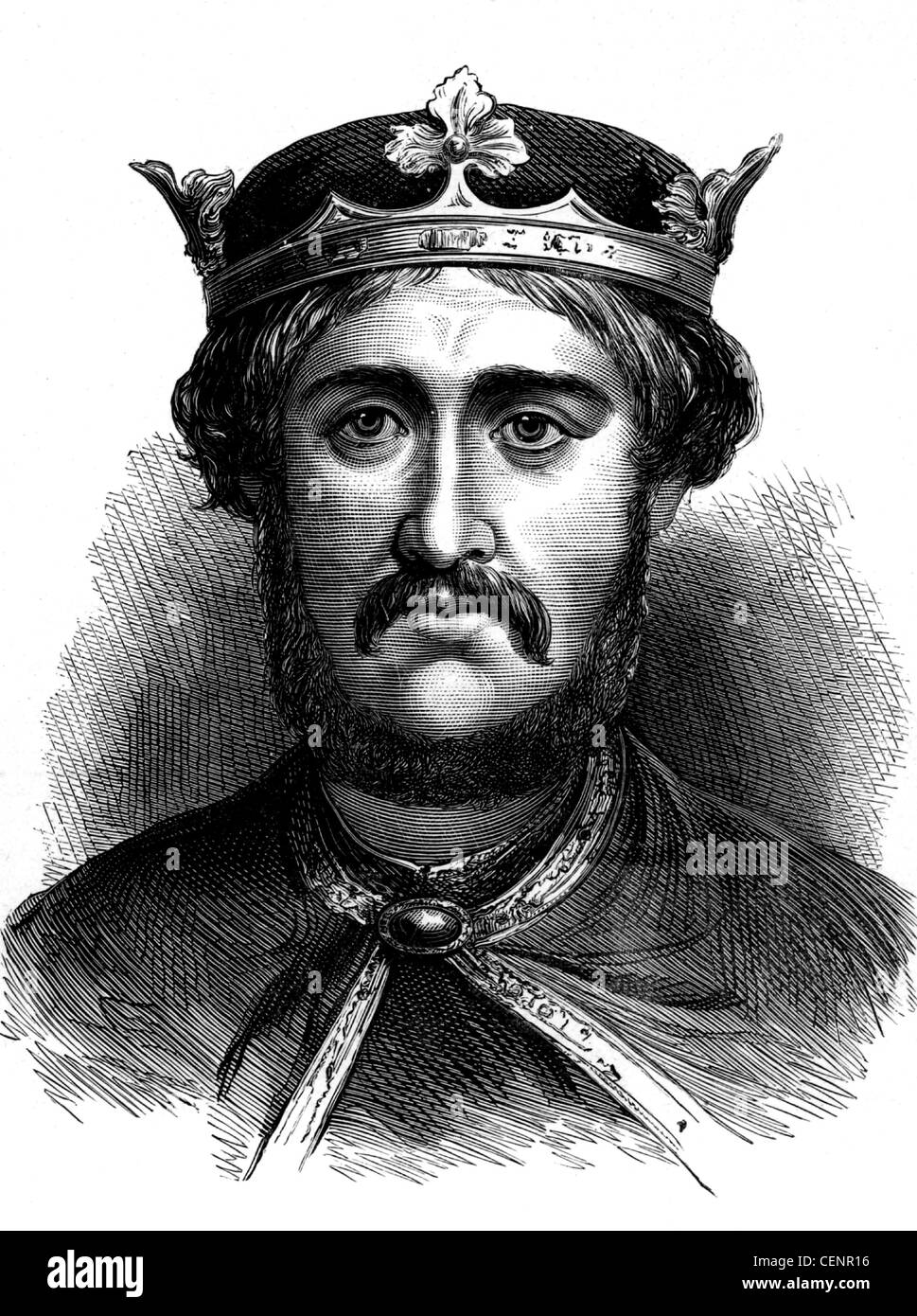 Richard I Coeur de Lion (1157-99) king of England from 1189 .Wood engraving end of XIX th century - London Stock Photo