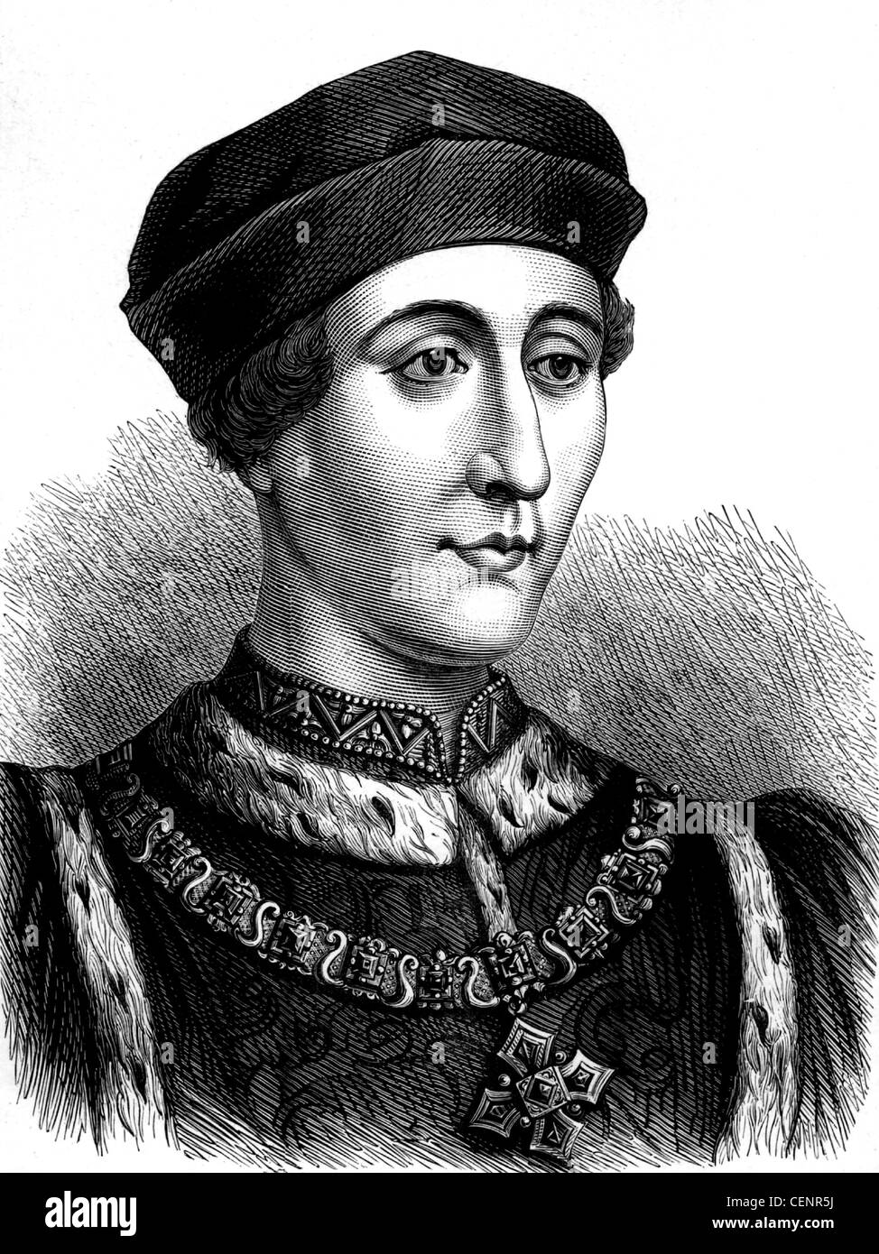 Henry VI (1421-71) king of England from 1422 Wood engraving end of XIX th century - London Stock Photo