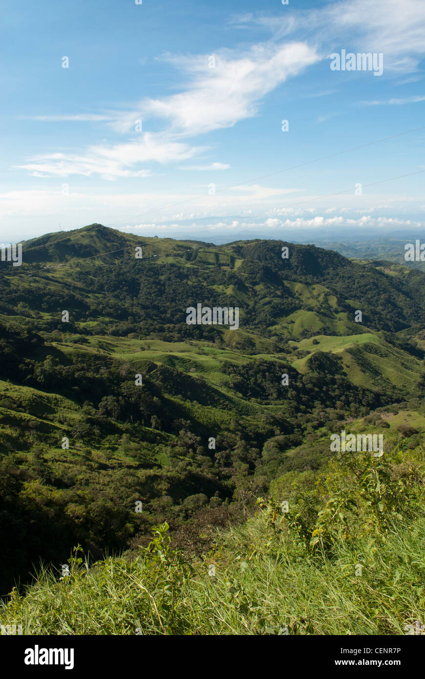 View of the Monteverde cloud forests and rainforests, Monteverde, Costa Rica. Stock Photo