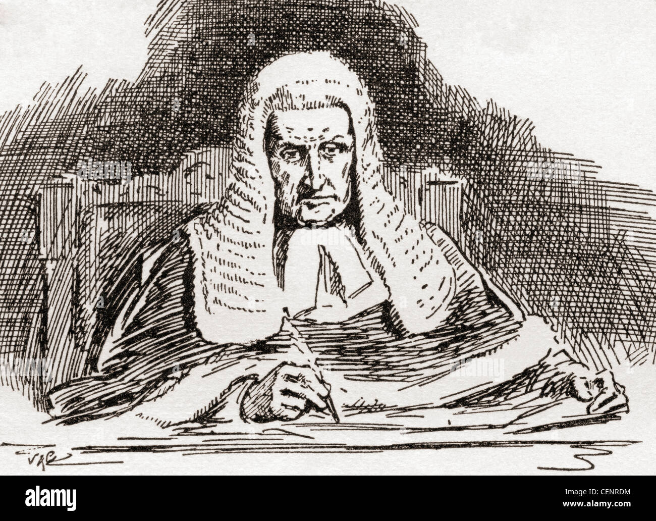 A 19th century Old Bailey judge. Stock Photo