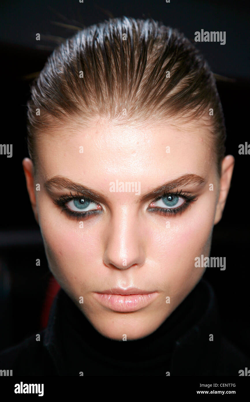 Belstaff Backstage Milan Autumn Winter Hair Slicked Back Smokey