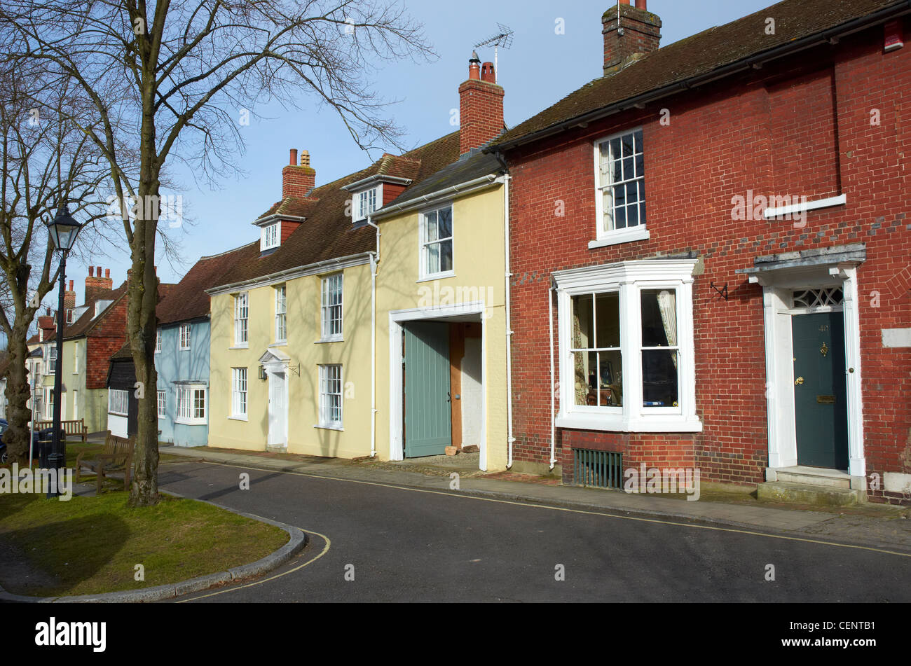 houses in Broad Street, Alresford, Hampshire, England. The