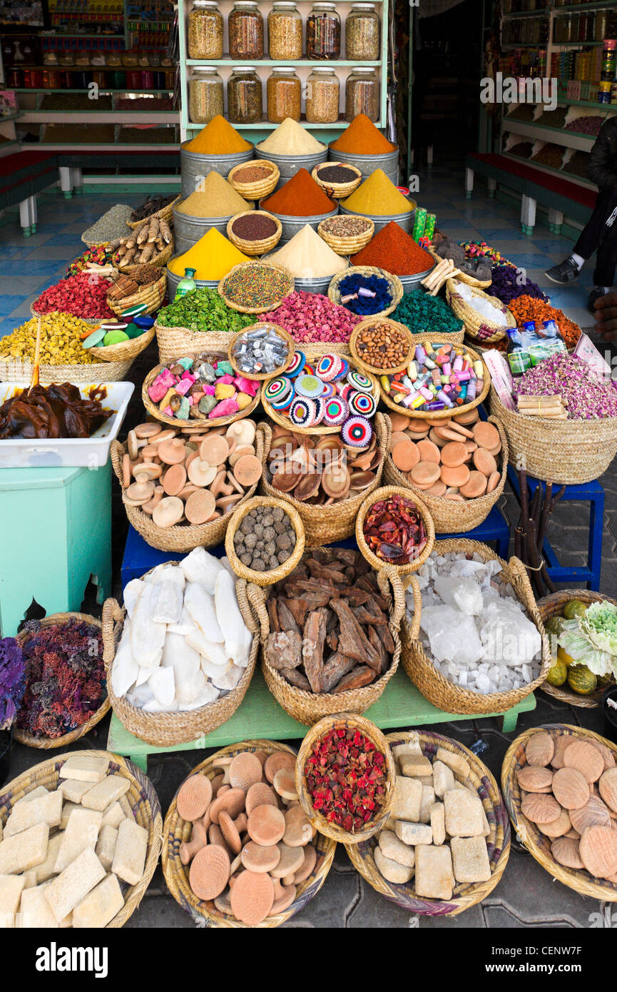 Shop in Rahba Kedima (Place des Epices), Medina, Marrakech, Morocco, North Africa Stock Photo