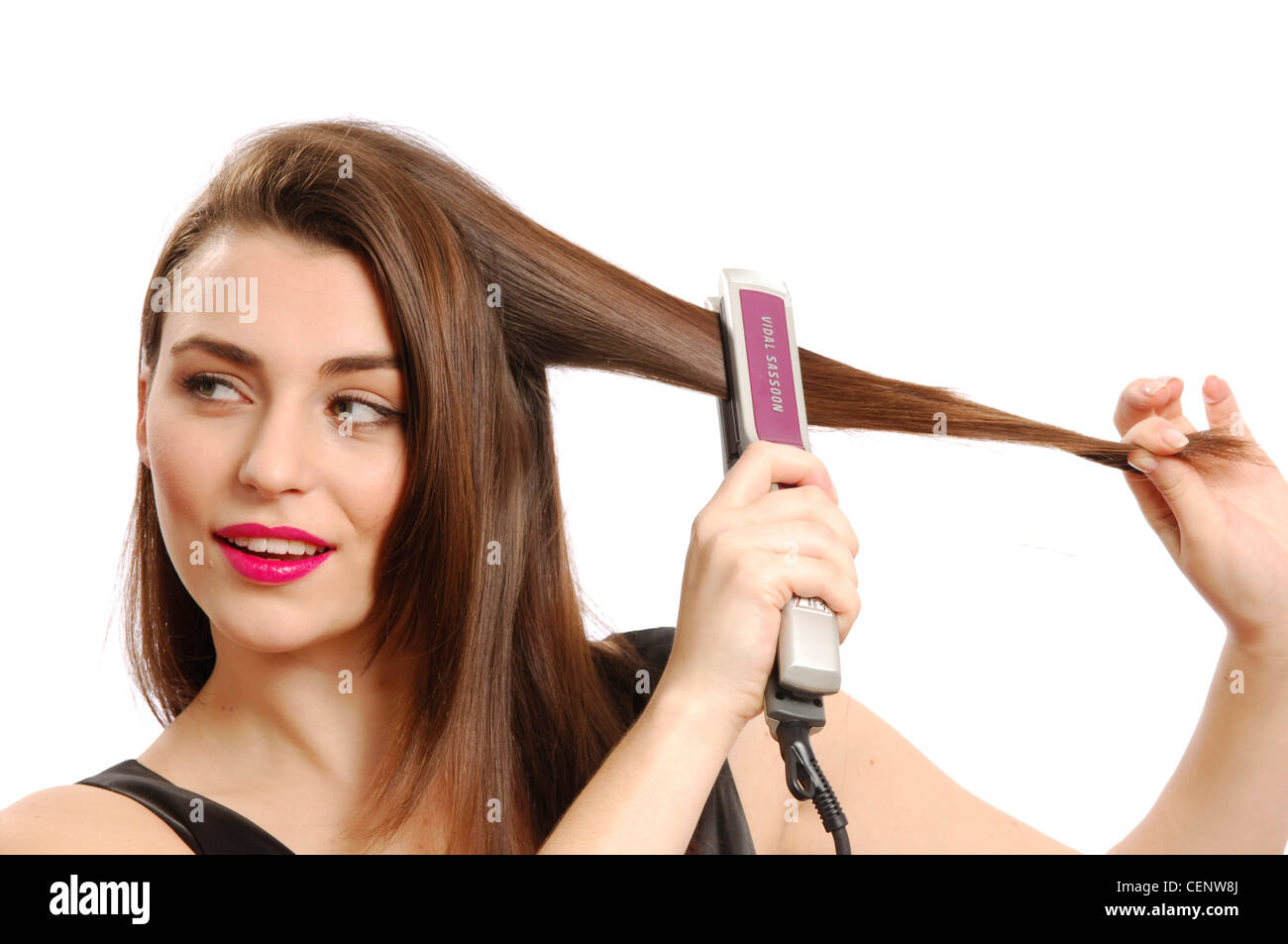 Female long brunette hair hi-res stock photography and images - Alamy