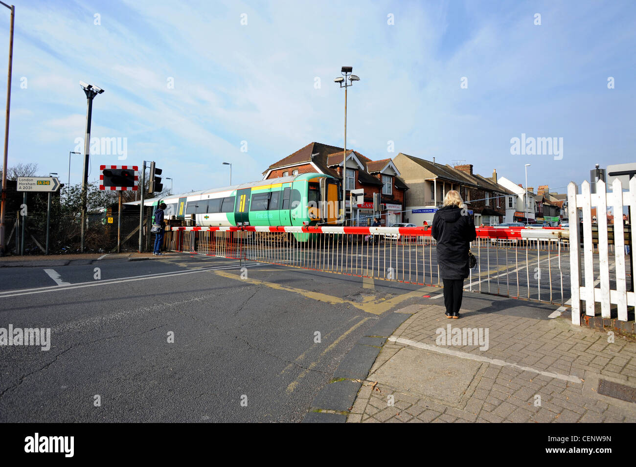 West Worthing level crossing, one of the worst in the country and has its own Twitter account Stock Photo