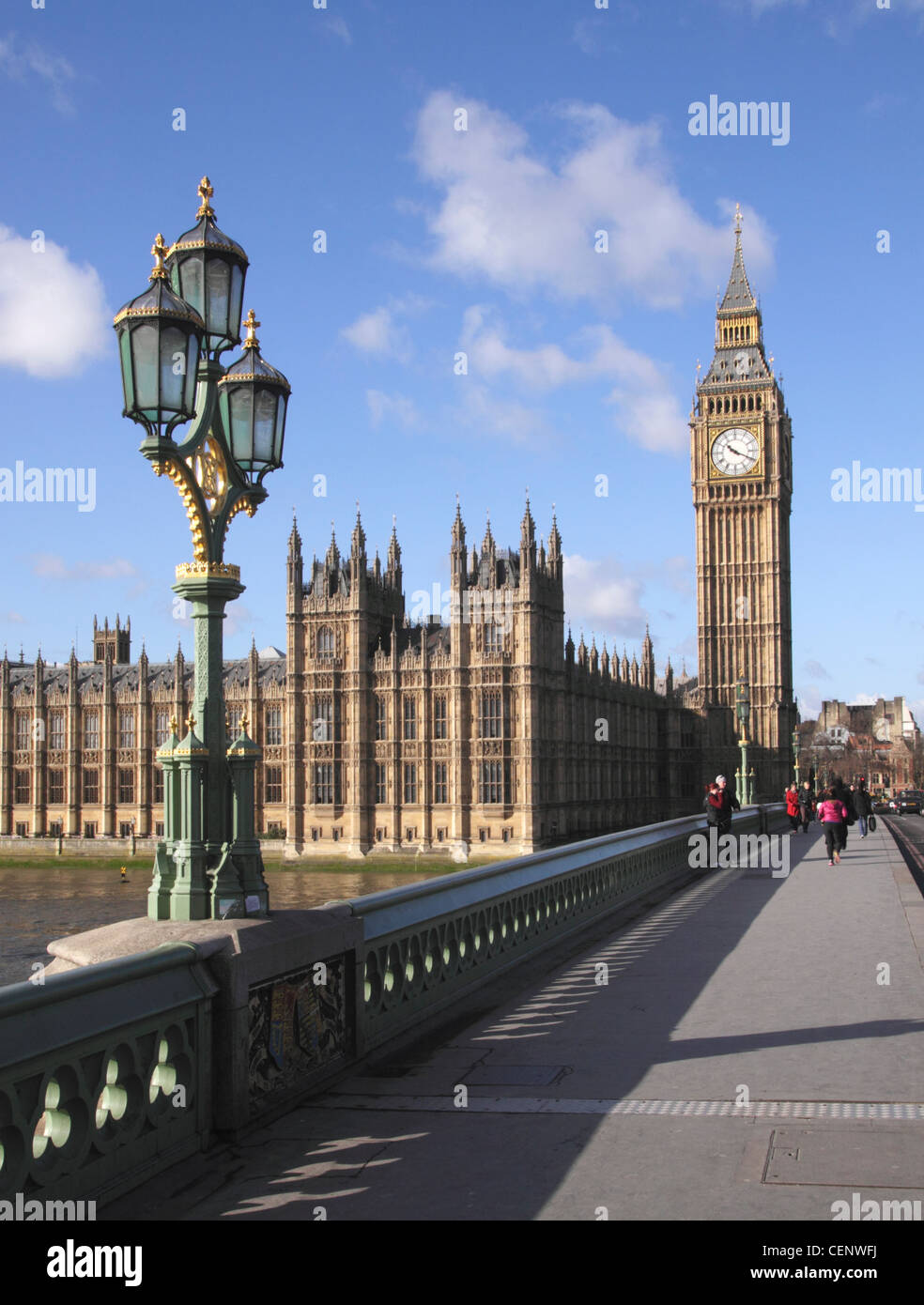 Houses of Parliament London view from Westminster Bridge Stock Photo