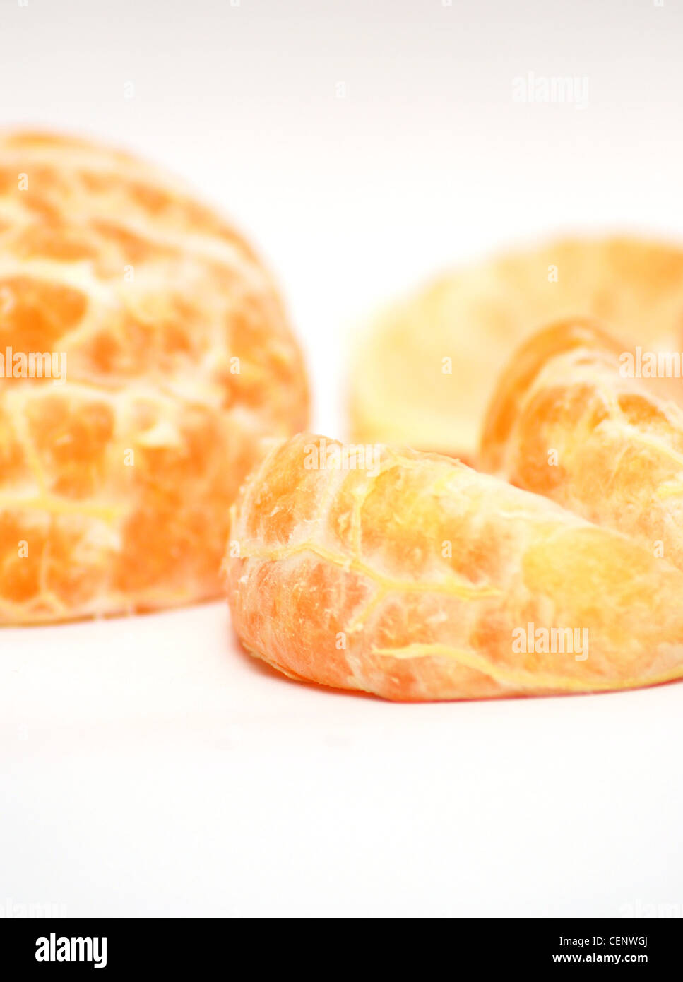 Closeup image of mandarines on the white background. Stock Photo