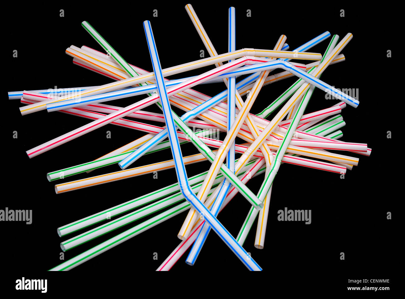 Color straw isolated on the black background Stock Photo Alamy