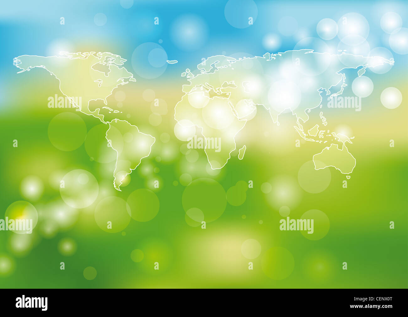 Green and blue light abstract background with world Stock Photo - Alamy