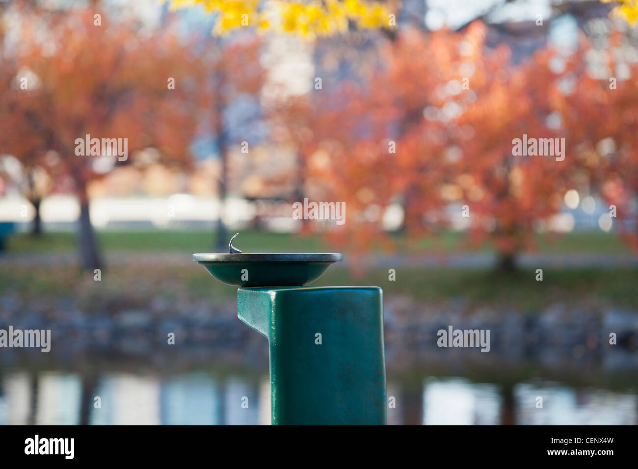 Water fountain in a park, Boston Esplanade, Boston, Massachusetts, USA