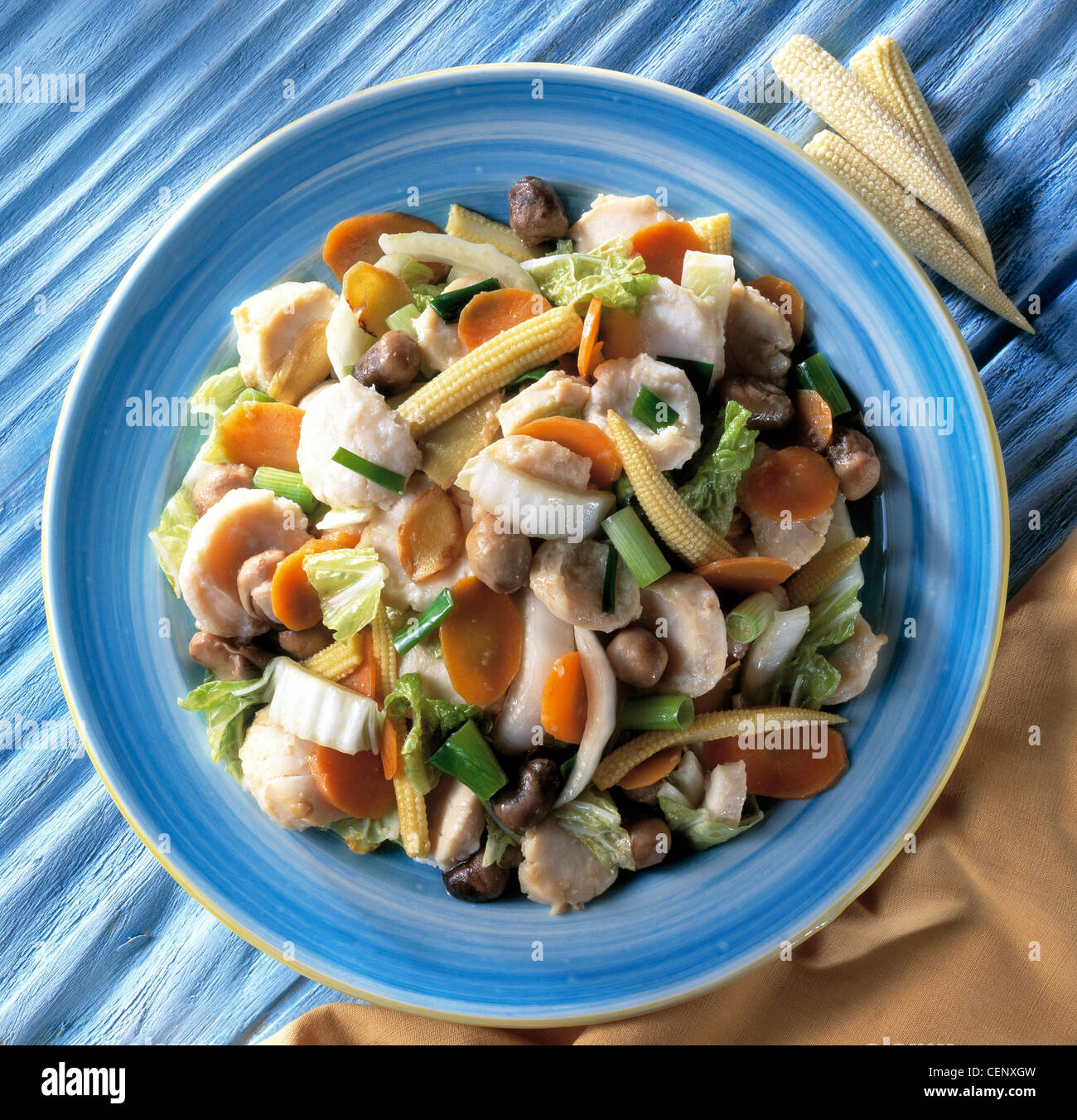 Scallops vegetables Serves Ingredients sea scallops tsps lightly