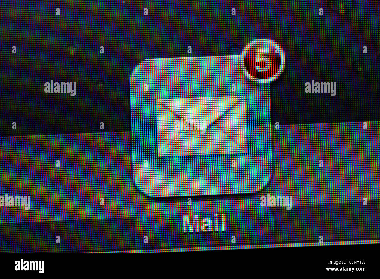 Close up of the e mail icon on an iPad Stock Photo