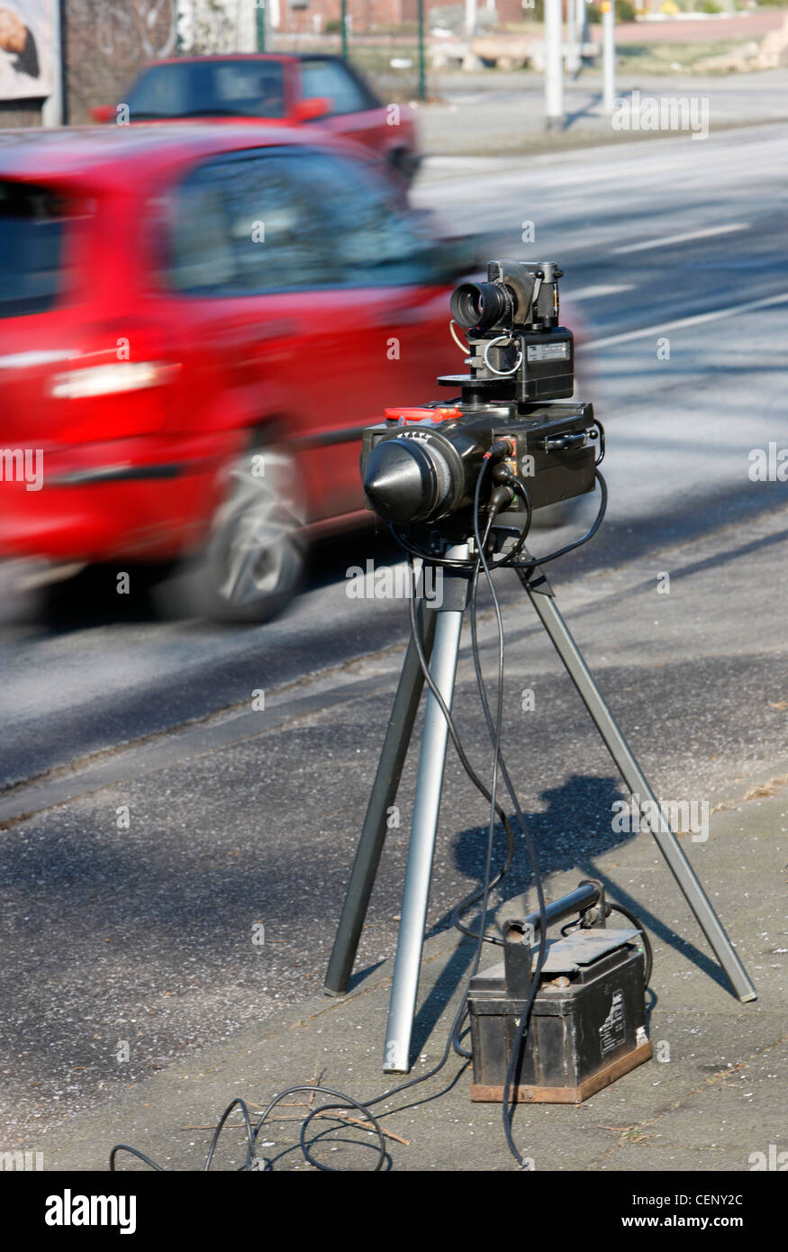 Police control, traffic speed control by a radar measuring system Stock