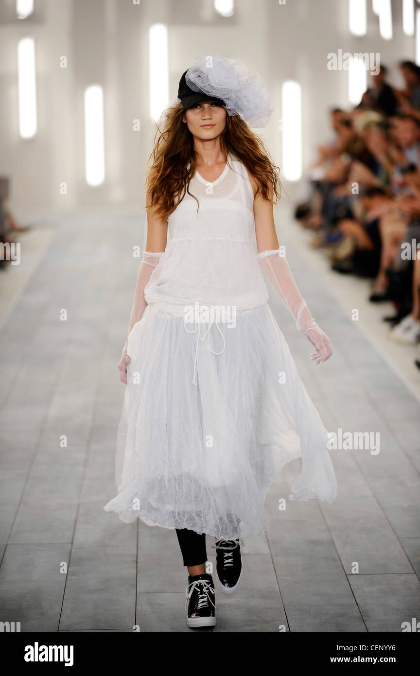 Sheer Drawstring Over-Dress in Ice