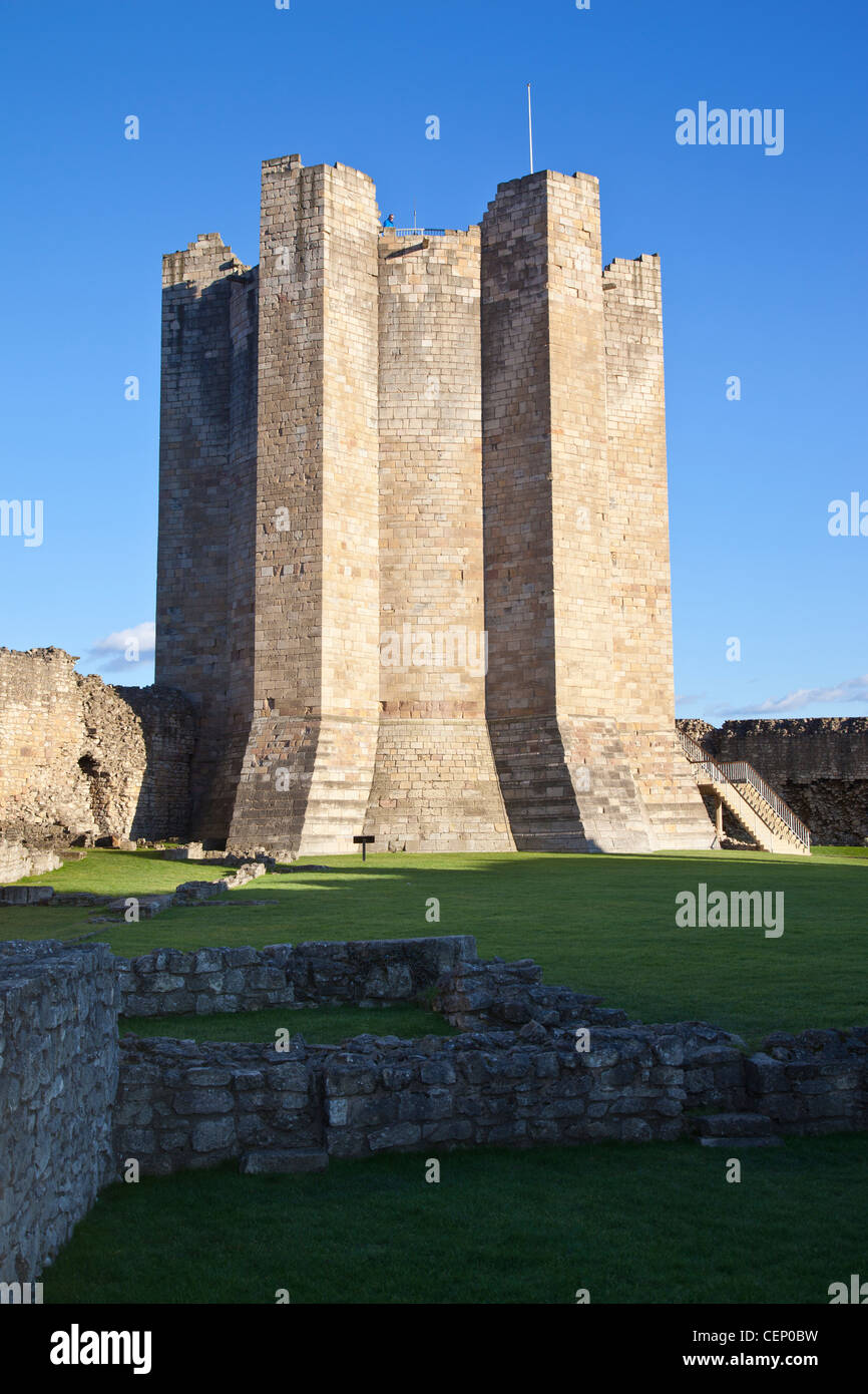 The ruins of Conisbrough Castle at Doncaster, South Yorkshire, UK Stock Photo