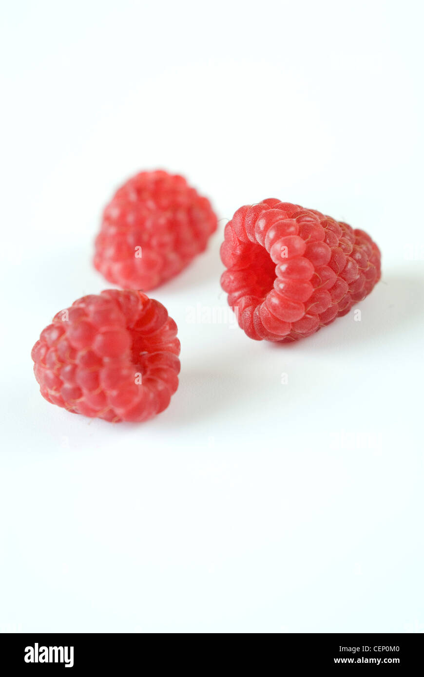 A close up of three raspberries Stock Photo - Alamy