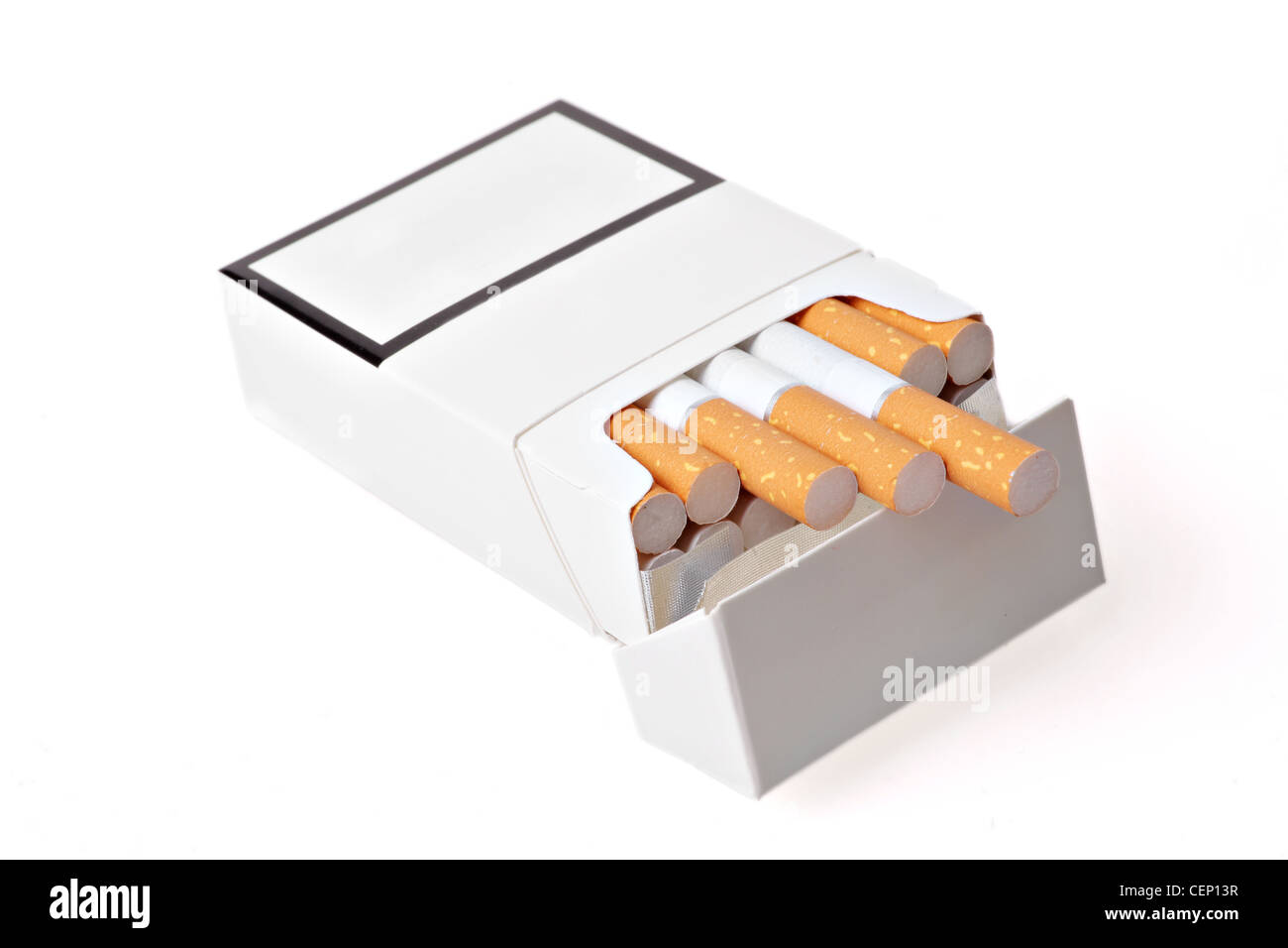 Studio shot of an opened pack of cigarettes Stock Photo - Alamy