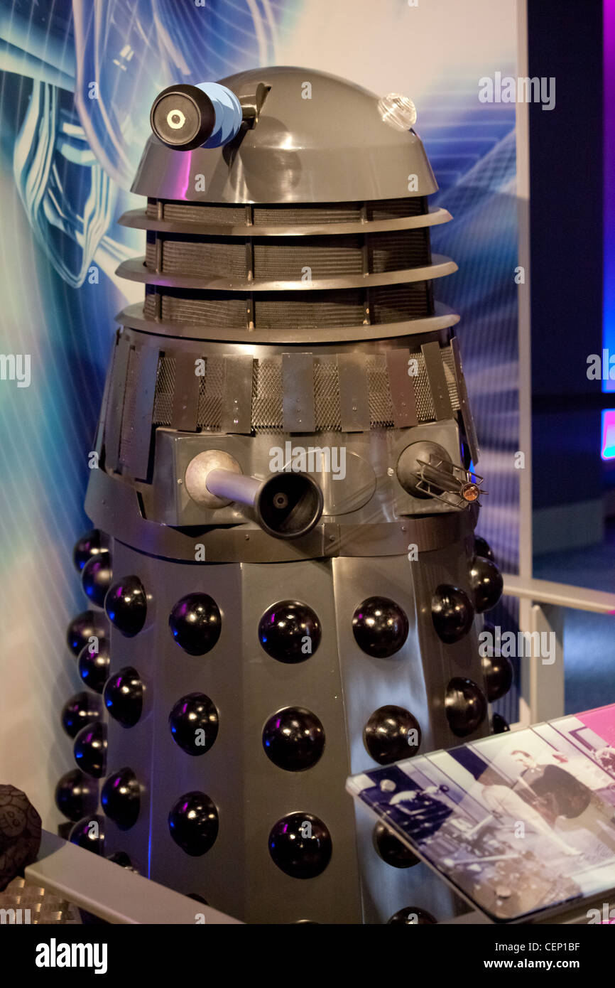 A Dalek, arch enemy of The Doctor, from the long running TV series, Doctor Who Stock Photo