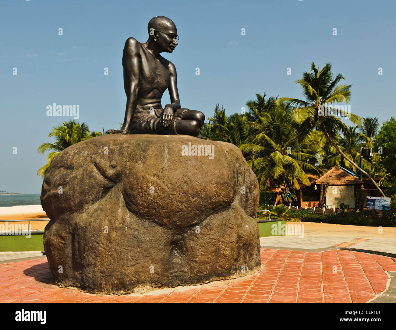 Statue of Mahatma Gandhi at Malpe Beach in Udupi, Karnataka, India