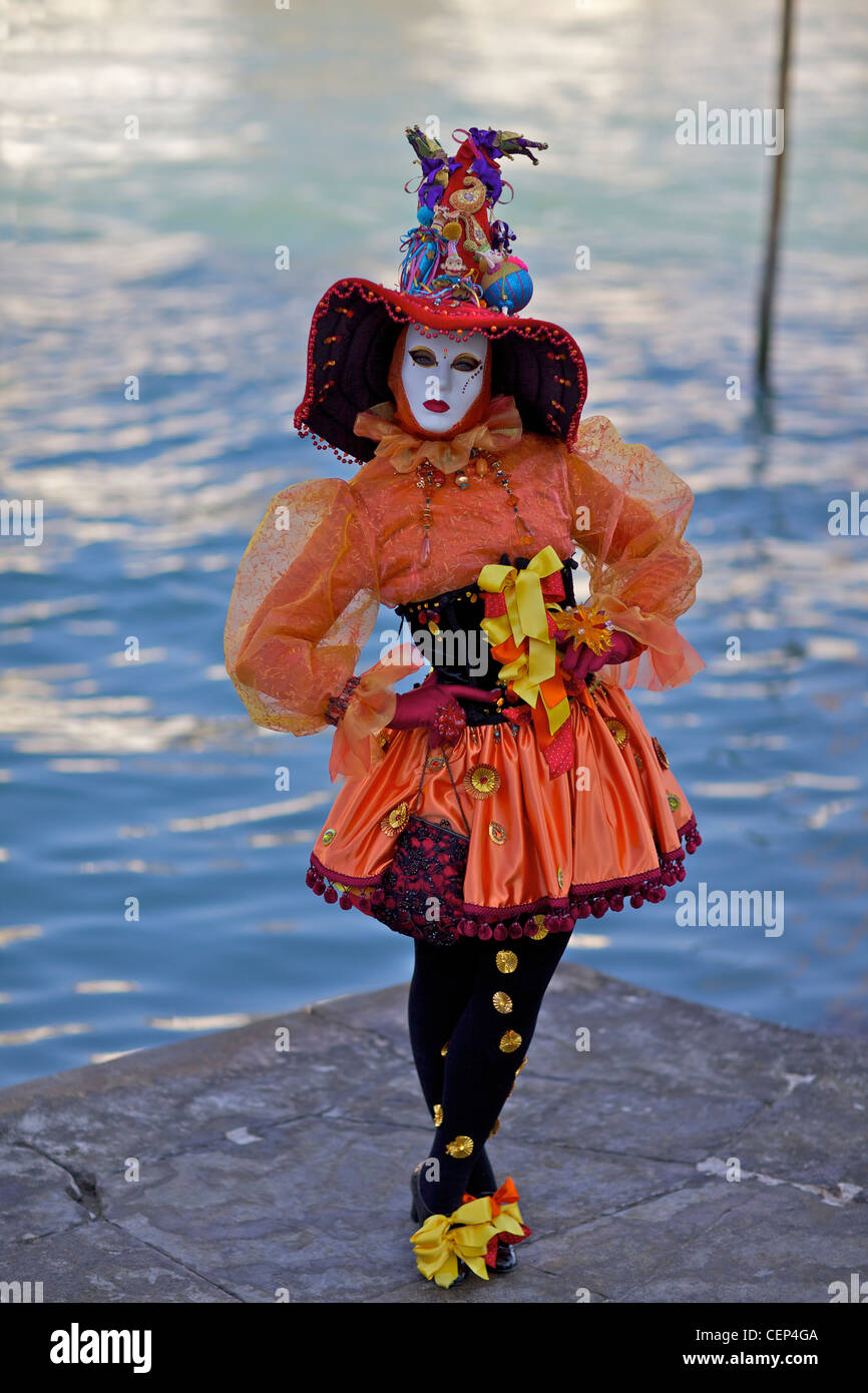 Masked revellers at the Venice Carnival in Italy Stock Photo - Alamy