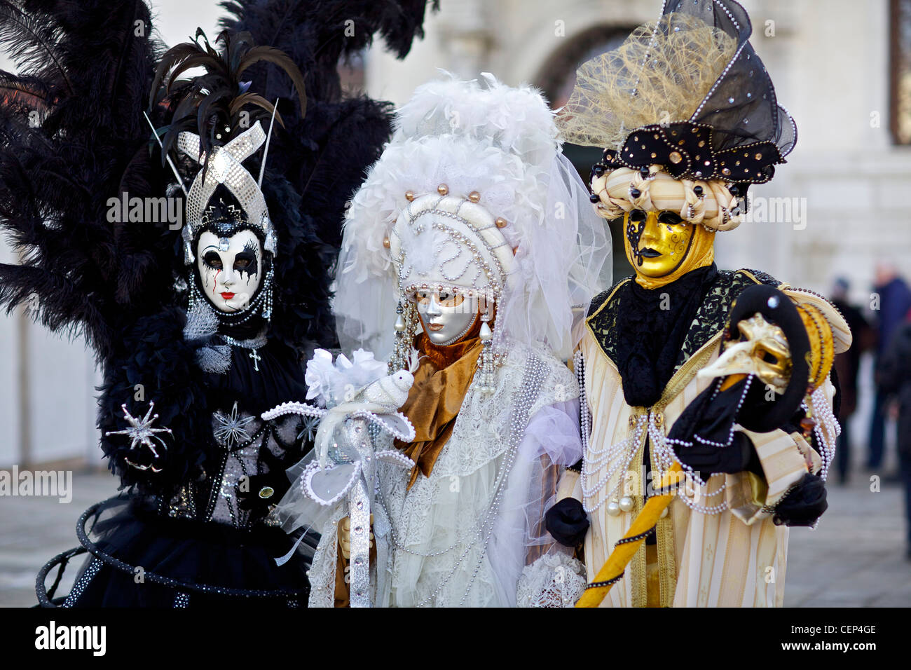 Masked revellers at the Venice Carnival in Italy Stock Photo - Alamy
