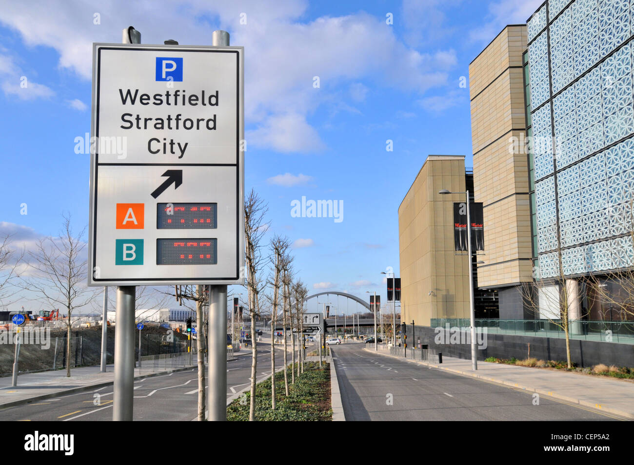 Directions To Westfield Shopping Centre Westfield Stratford City Shopping Centre London Car Parking Directions  Stock Photo - Alamy