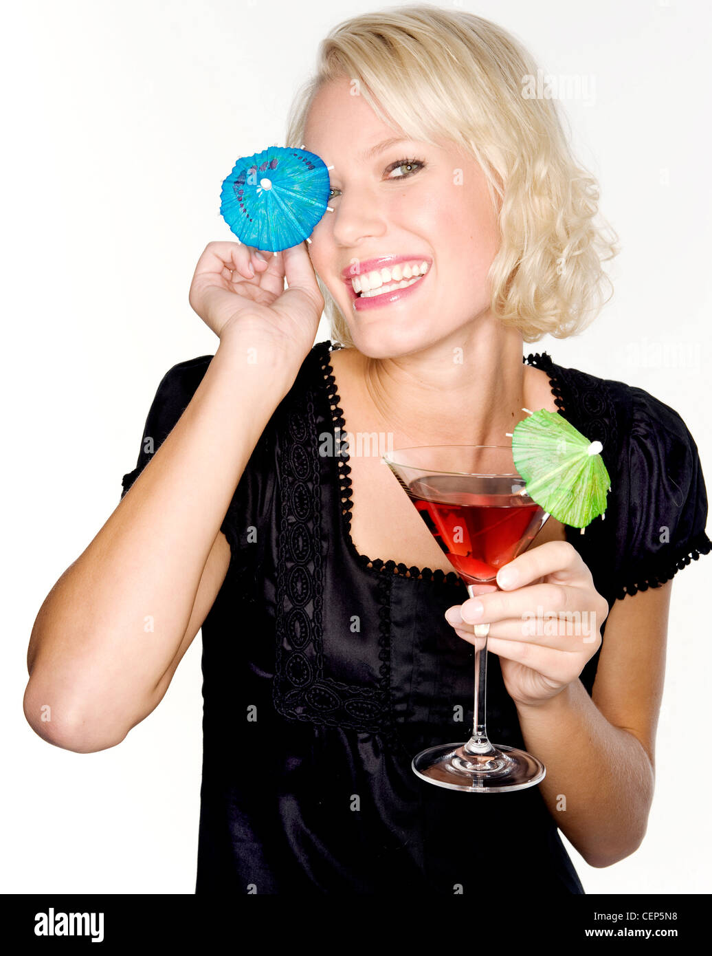 Woman holding glass cocktail drink hi-res stock photography and images ...