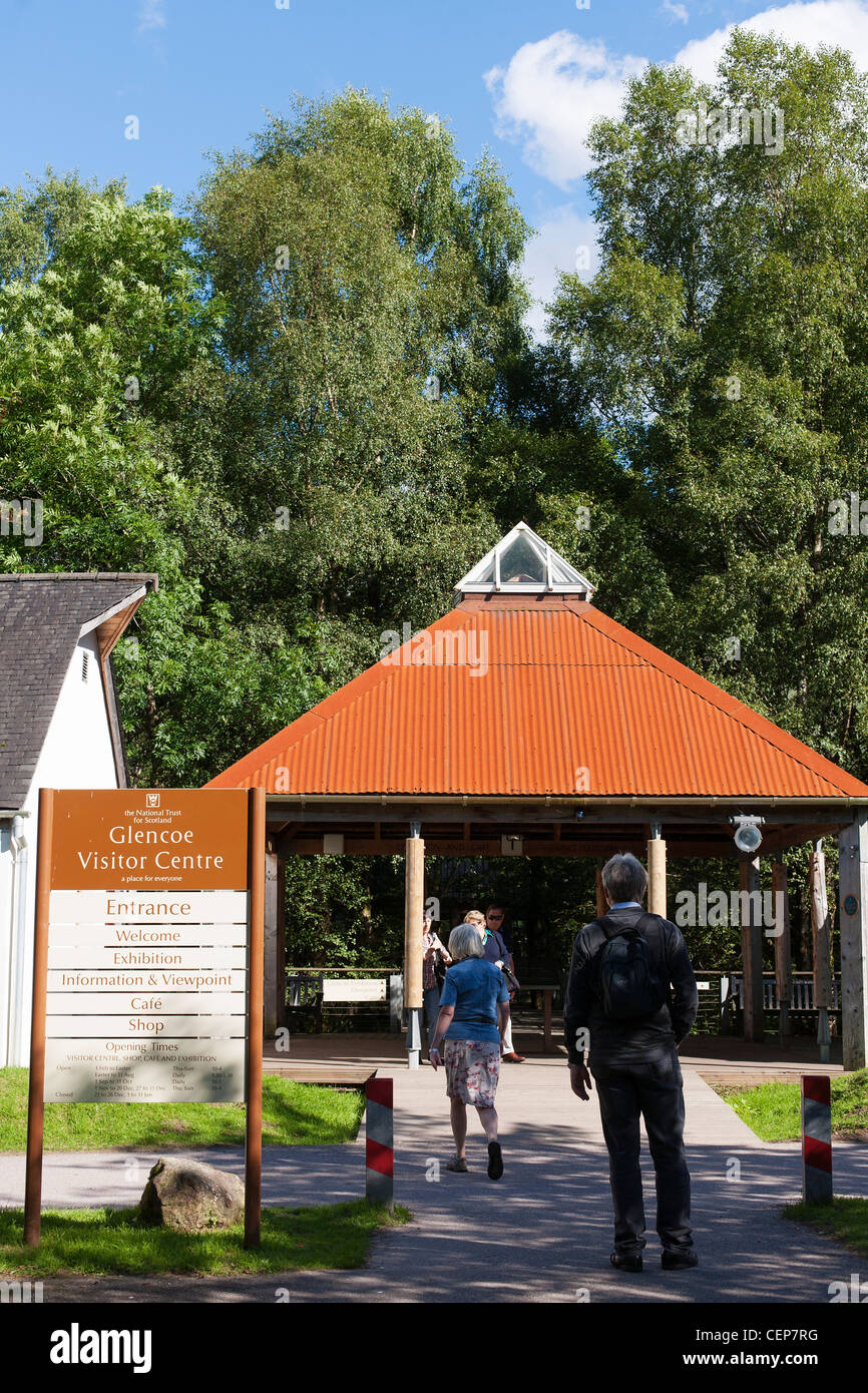 The entrance to the Glencoe visitors centre in the highlands of Scotland, are used to educate visitors about the famous Glen. Stock Photo