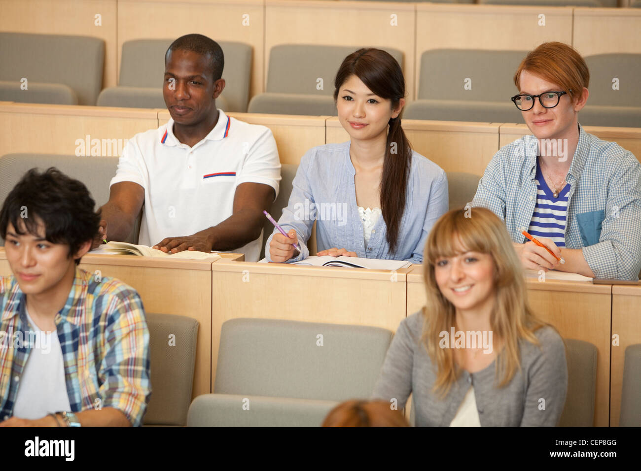 University students studying in lecture theater Stock Photo