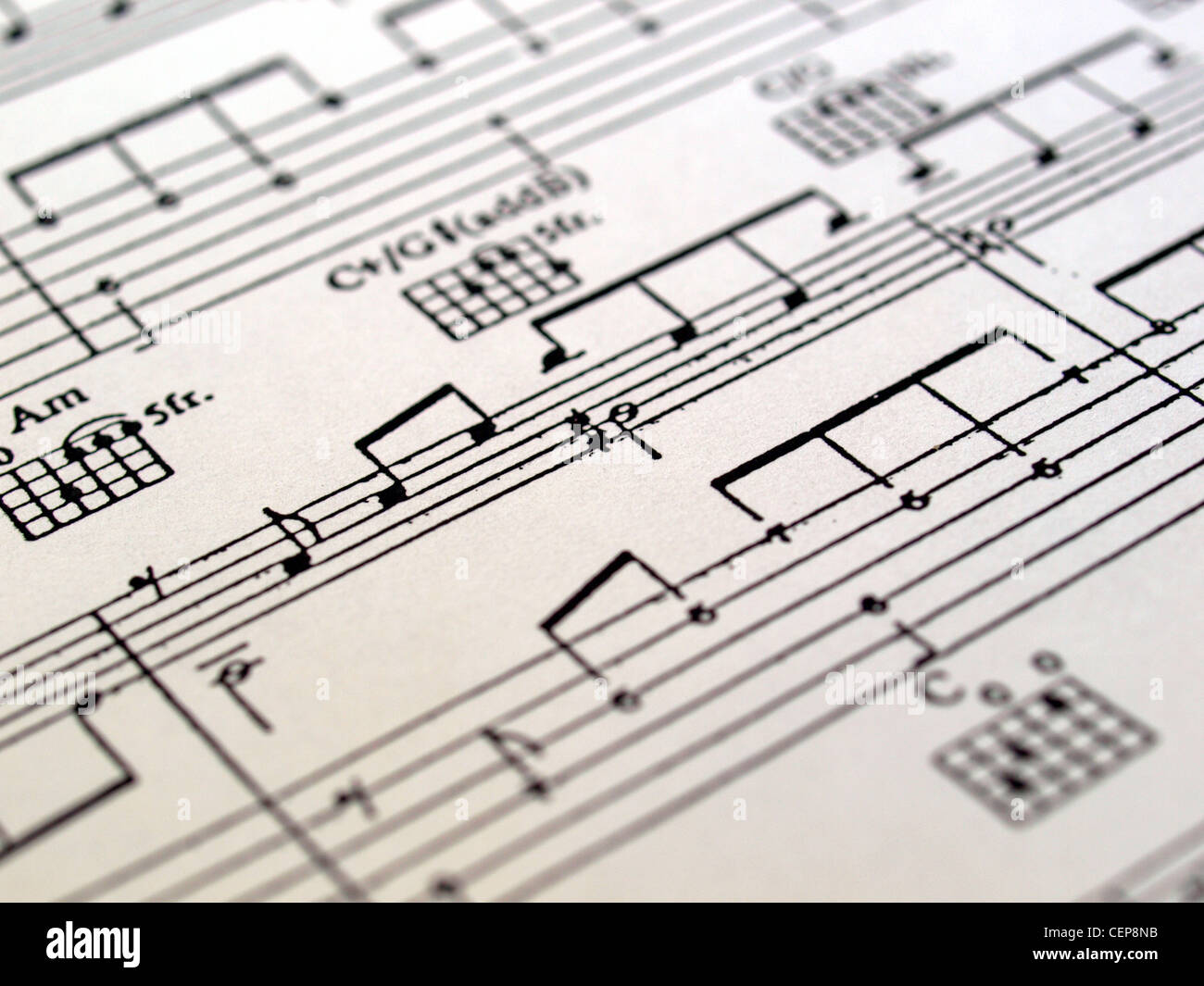 Detail of a music sheet or score Stock Photo Alamy