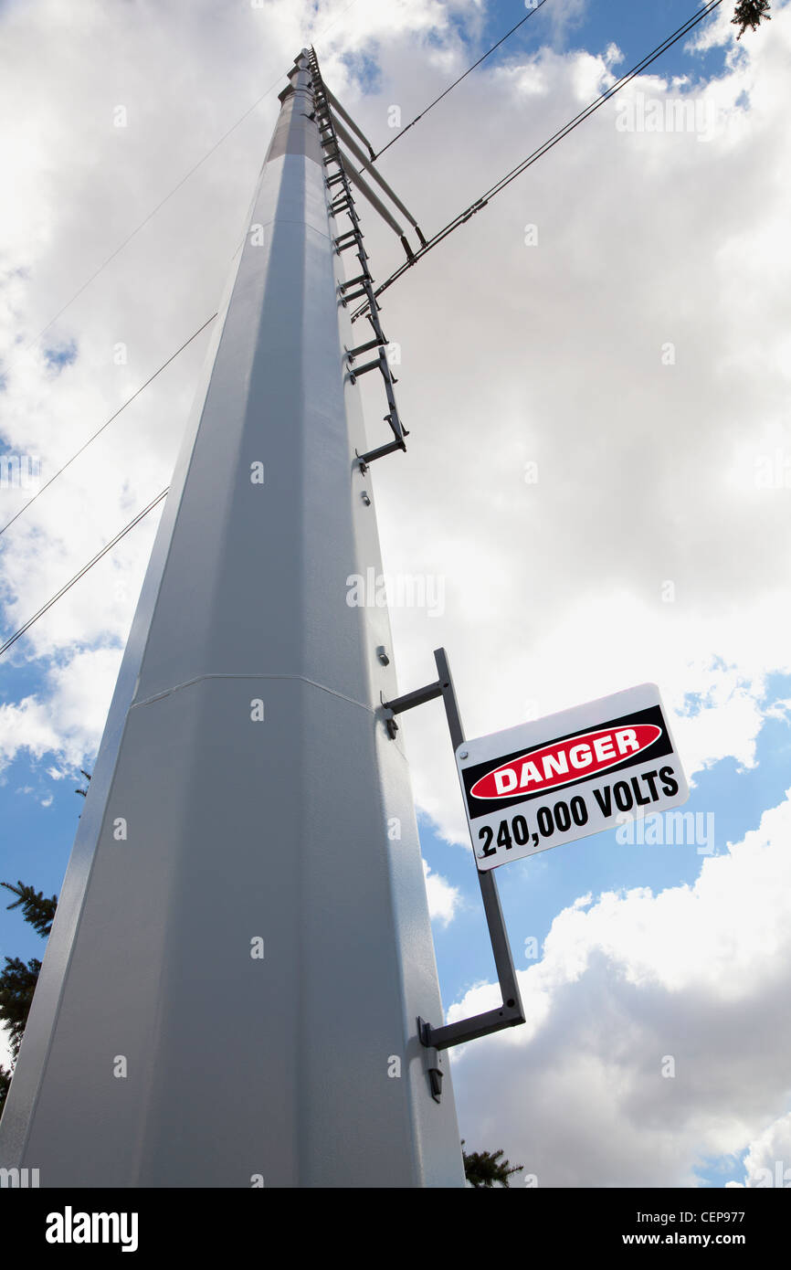 high voltage power pole; edmonton, alberta, canada Stock Photo Alamy