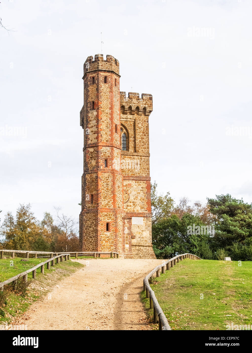 Tower on summit of Leith Hill, near Dorking, Surrey, England, UK, once