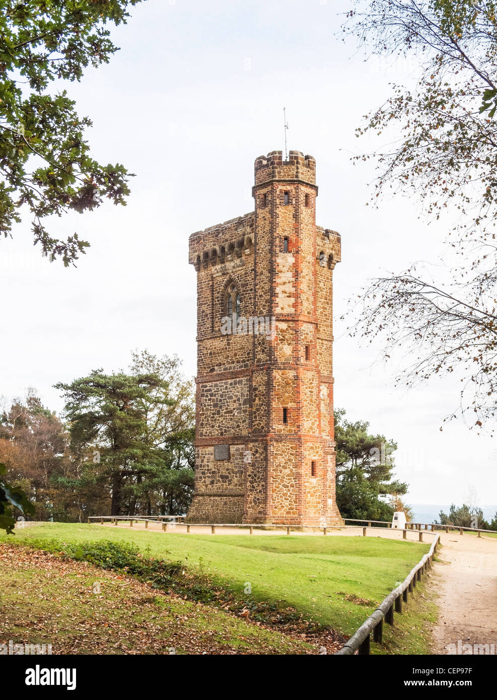Tower on summit of Leith Hill, near Dorking, Surrey, England, UK, once