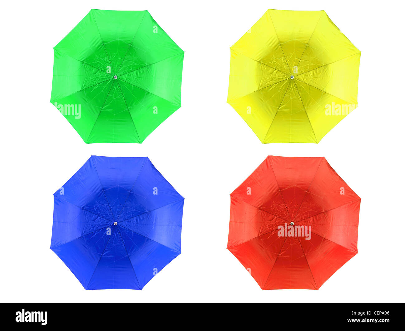 Umbrellas isolated against a white background Stock Photo - Alamy