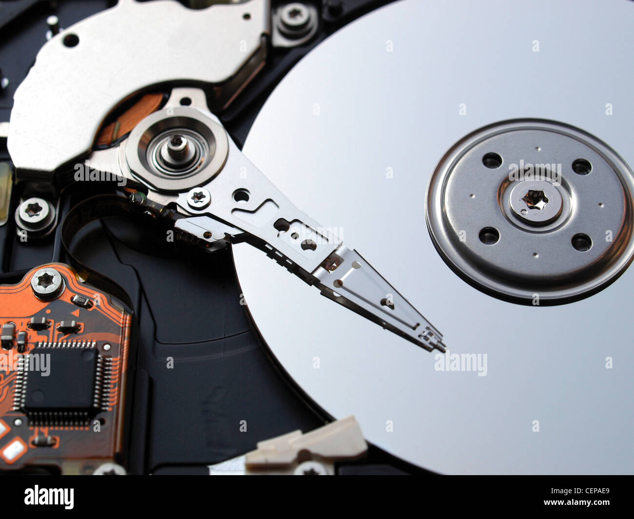 Detail of a computer hard disk Stock Photo Alamy